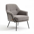 Fauteuil en tissu gris avec structure en métal noir dimensions 80 x 70 x 90cm