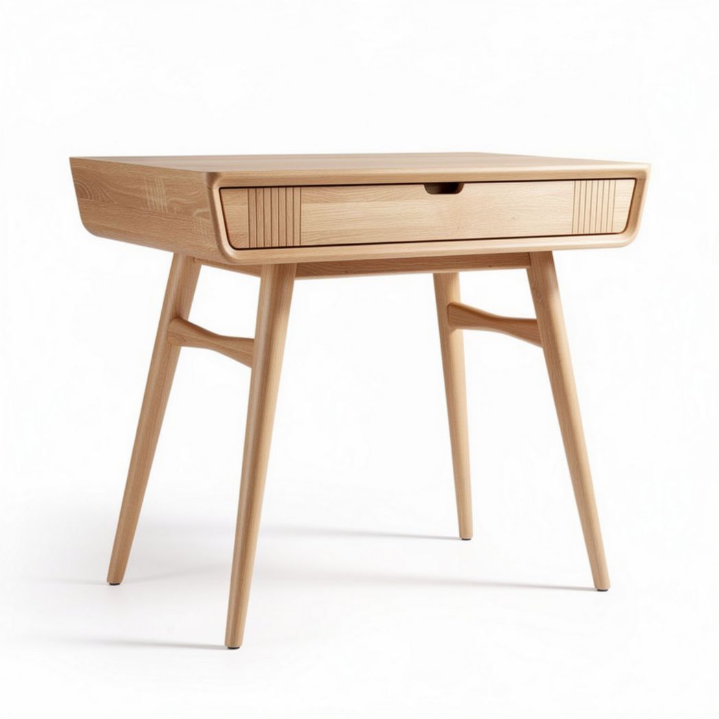 Table en bois naturel avec tiroir dimensions 60 x 50 x 45cm
