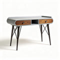 Bureau moderne en bois et métal 120 x 60 x 75cm avec tiroirs intégré