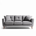 Canapé moderne en tissu gris avec coussins 200 x 90 x 85cm