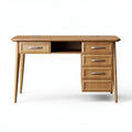 Bureau en bois de chêne 120 x 60 x 75 cm avec cinq tiroirs et finitions modernes