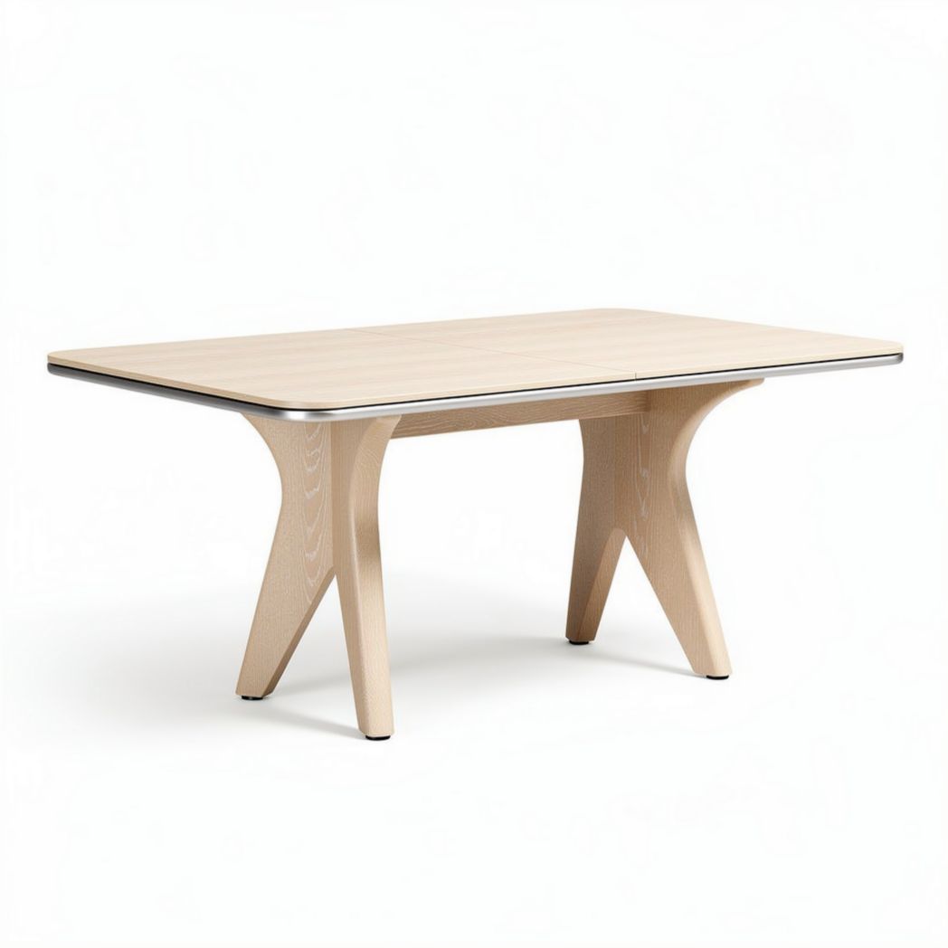 Table rectangulaire en bois clair 150 x 90 x 75cm pour la salle à manger